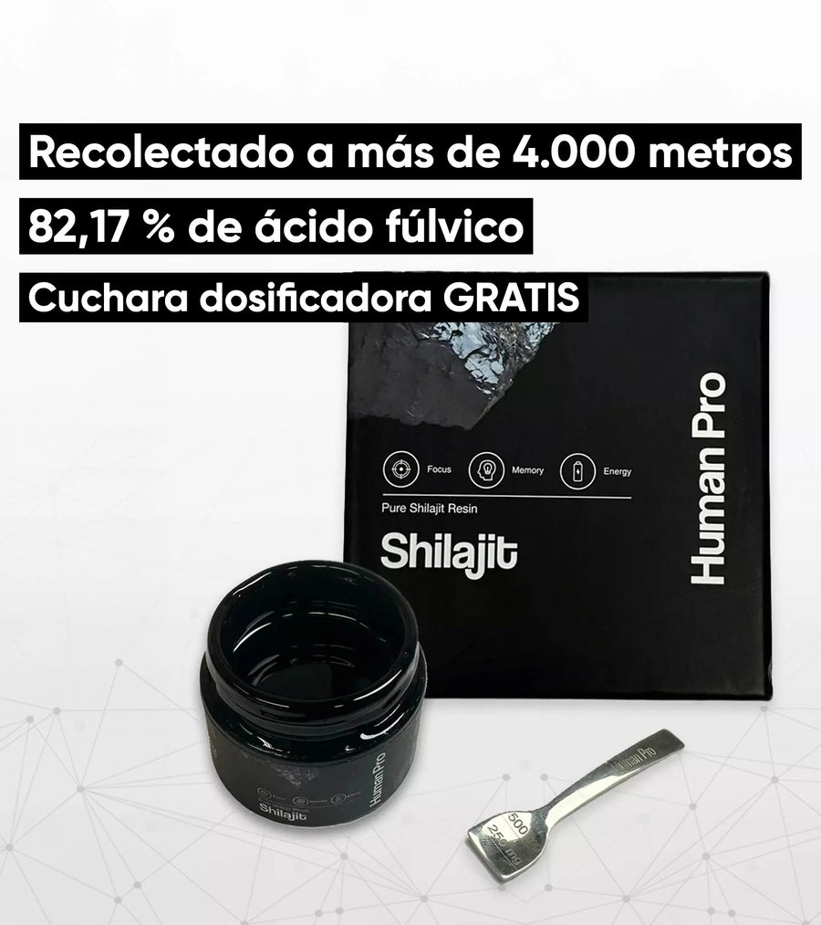 Human Pro Shilajit: Recolectado a más de 4.000 metros, 82,17 % de ácido fúlvico
