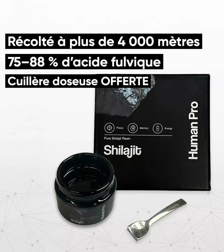 Human Pro Shilajit: Récolté à plus de 4 000 mètres, 75–88 % d’acide fulvique