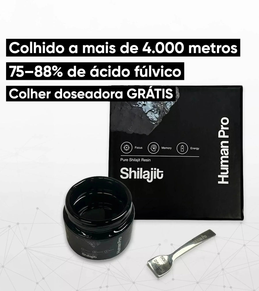 Human Pro Shilajit: Colhido a mais de 4.000 metros, 75–88% de ácido fúlvico