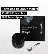 Human Pro Shilajit resin jar, harvested at around 4,000 metres, 75–88% fulvic acid
