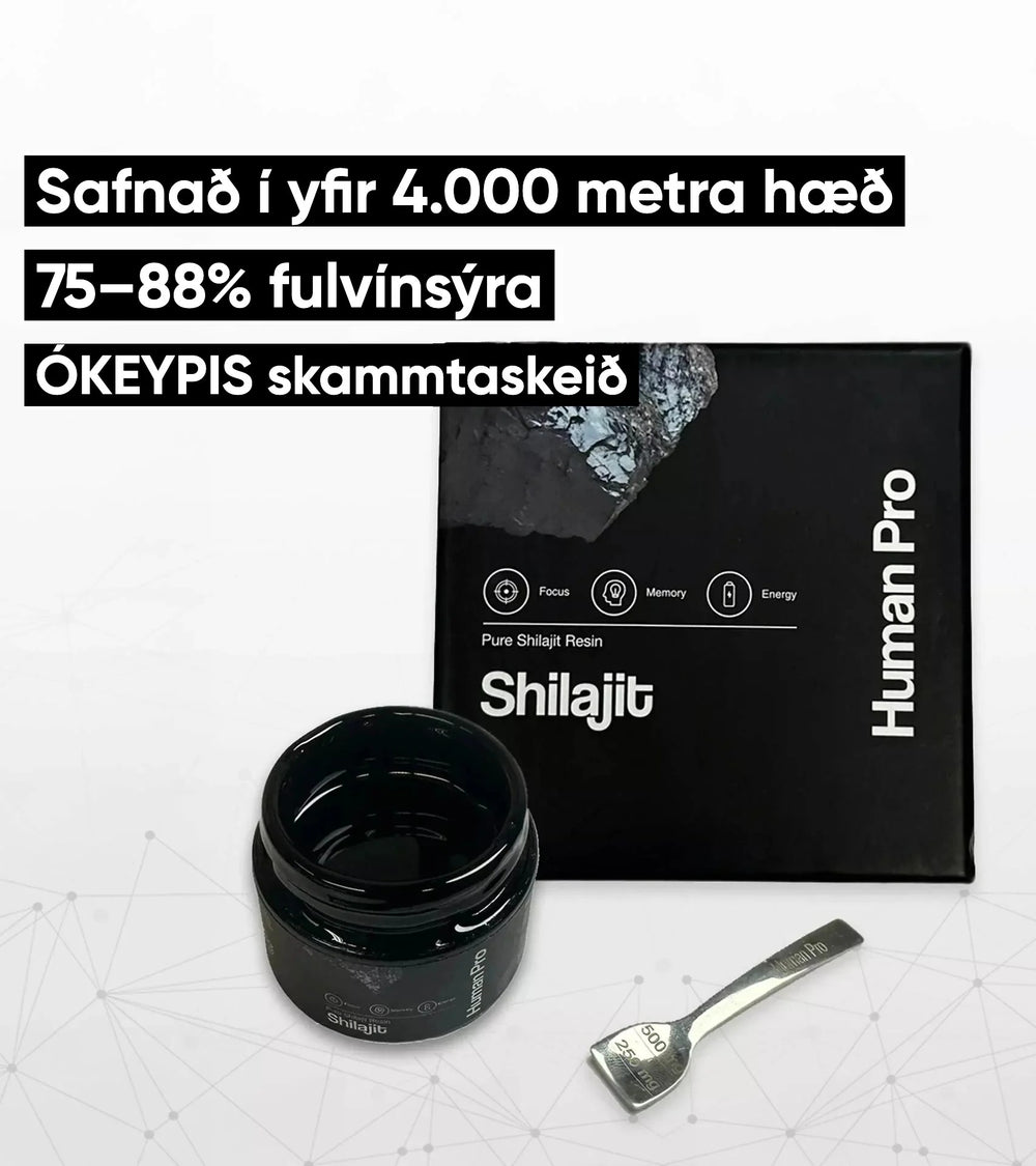 Human Pro Shilajit: Safnað í yfir 4.000 metra hæð, 75–88% fulvínsýra