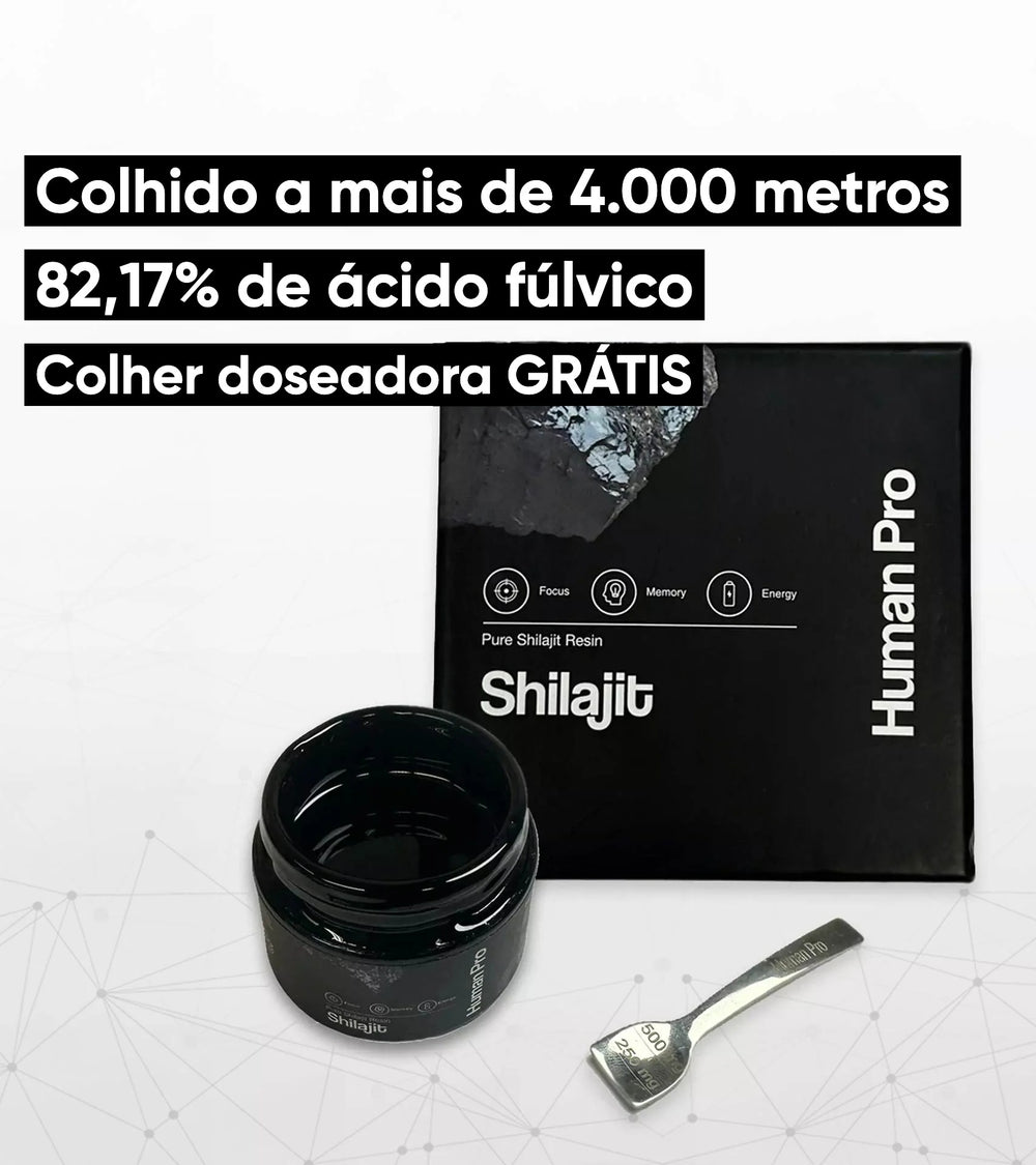 Human Pro Shilajit: Colhido a mais de 4.000 metros, 82,17% de ácido fúlvico
