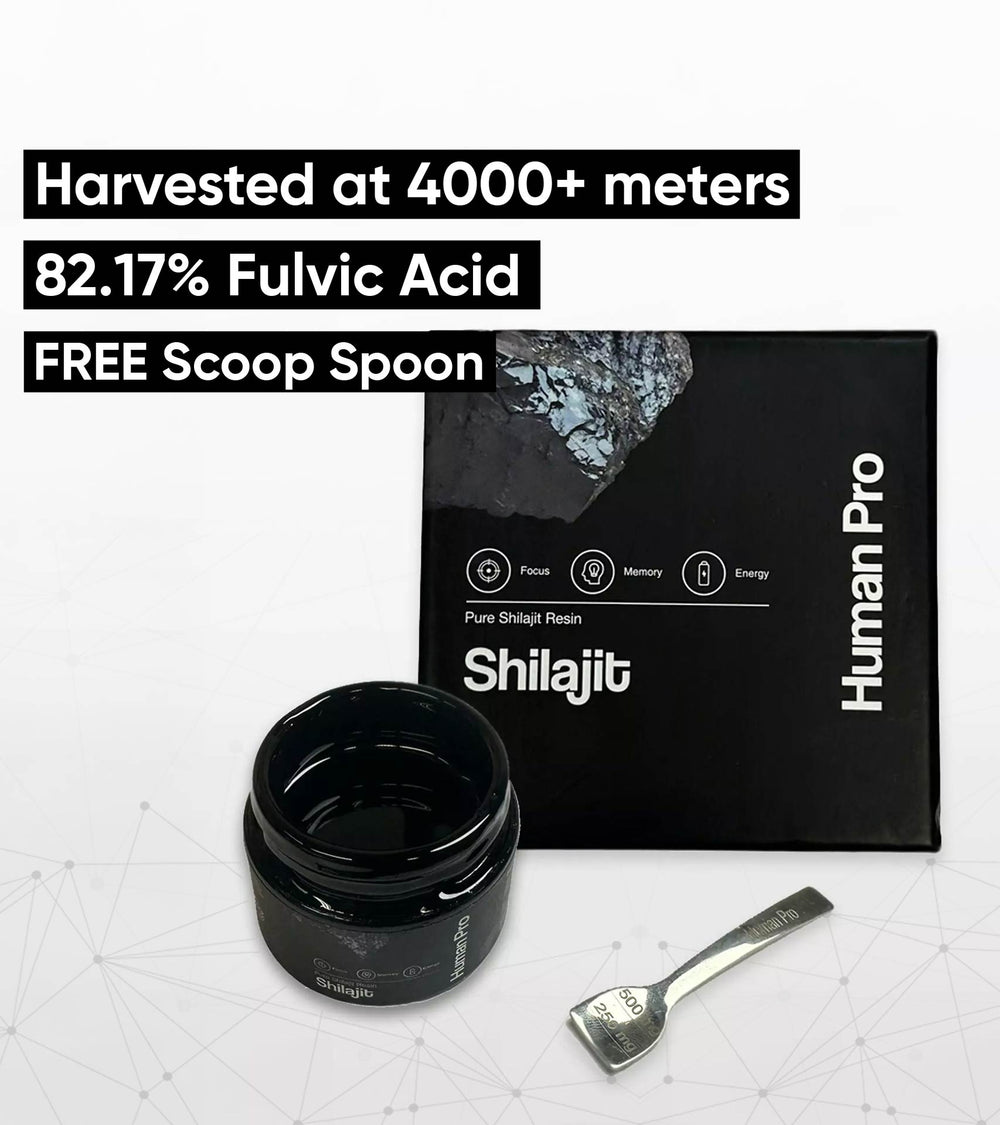 Human Pro Shilajit resin jar, harvested at 4000+ meters, 82.17% fulvic acid