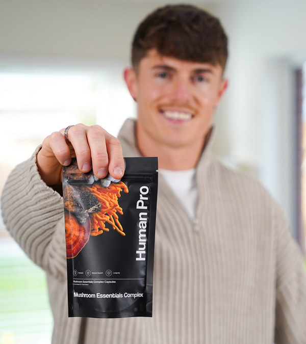 Person enjoying benefits of supplements