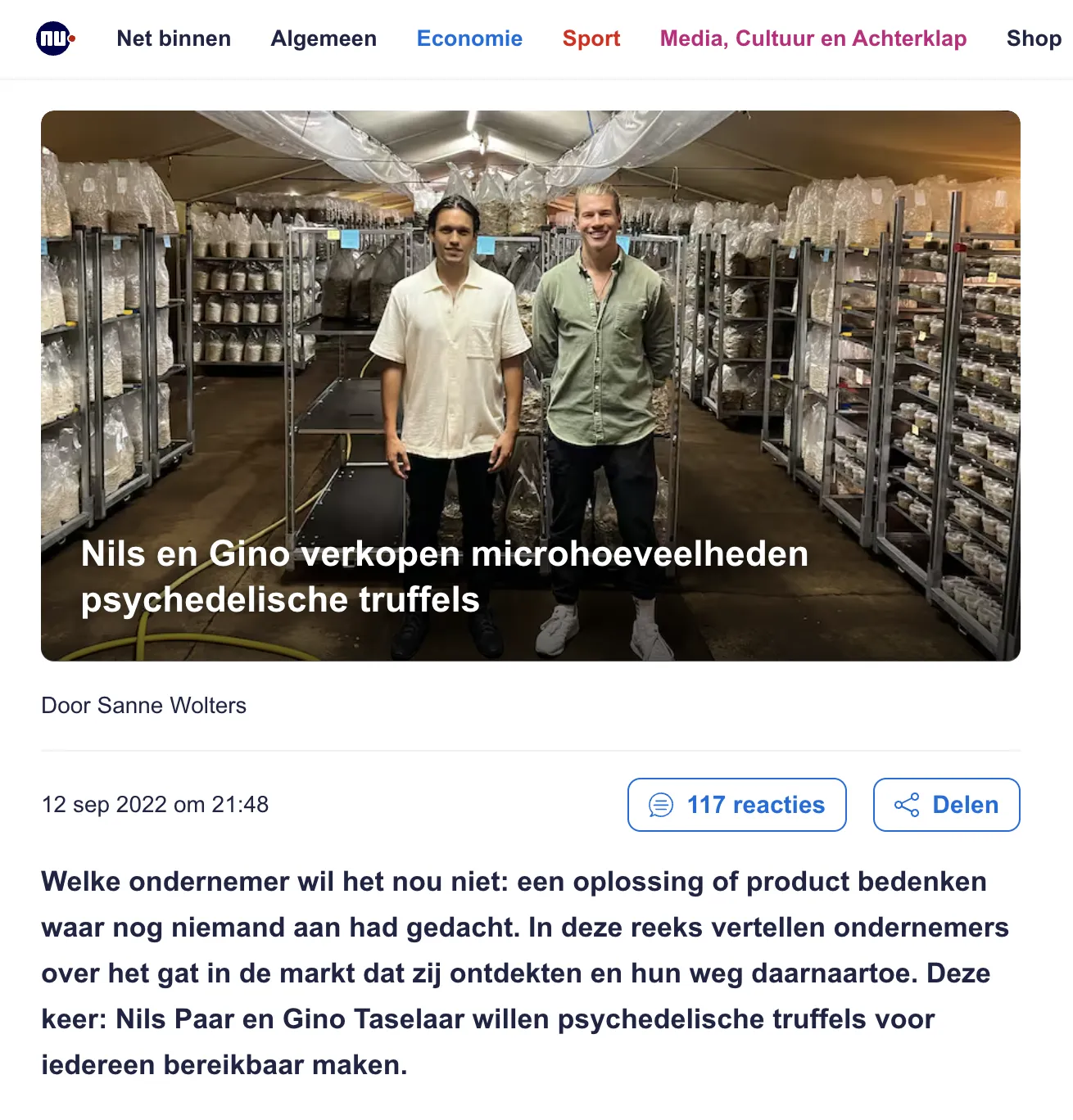 Human Pro artikel op NU.nl